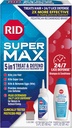 RID Super Max Lice Treatment Kit, Kills Lice & Super Lice & Eggs + 24 / 7 Lice Defense, Pesticide Free, 3.4 FL OZ Solution + 6.8 FL OZ Daily Defense Shampoo & Conditioner + Nit Removal Comb