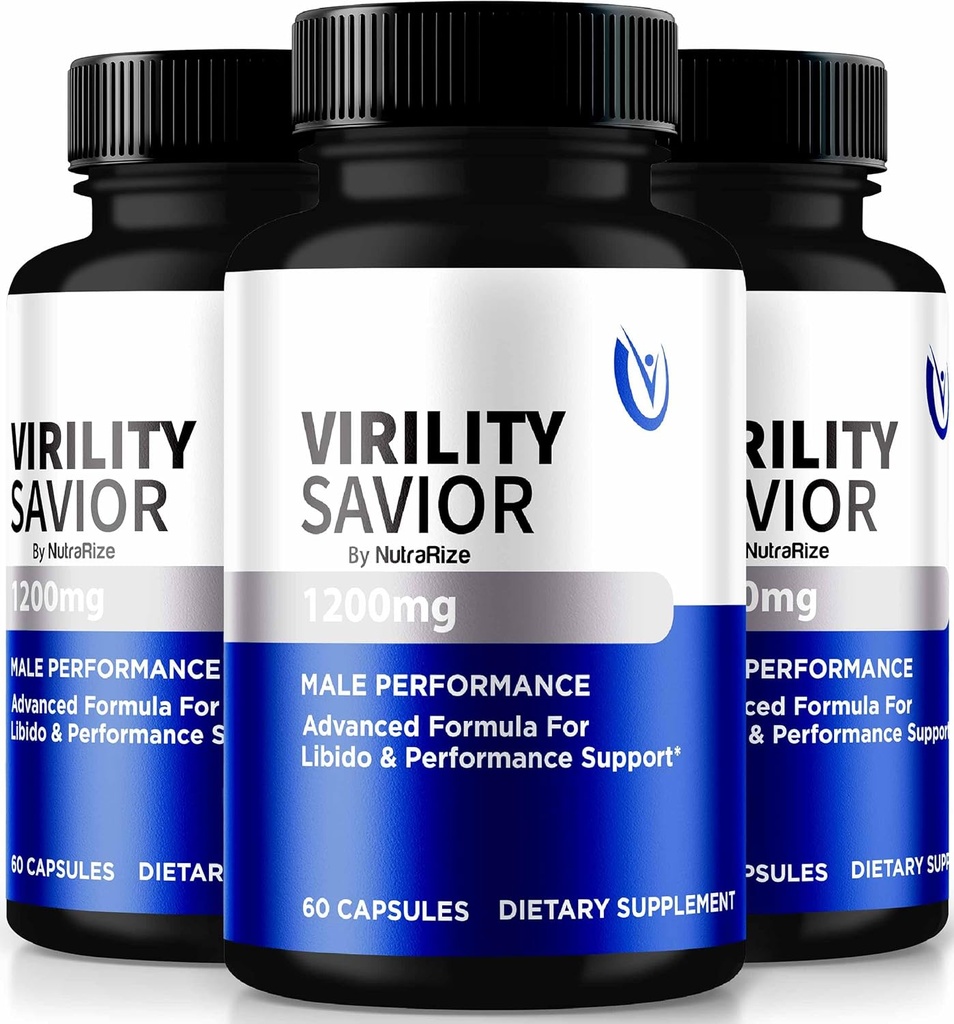 (3 Pack) virilitet Savior kapsler til mænd, Official VirilitySavior Mand Formel, Premium piller til Max ydeevne og tillid, All- Natural Support for Samlet Sundhed og Wellness (180 Kapsler)