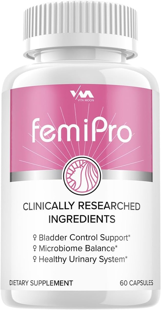 (1 Pack) Femi Pro Probiotika - FemiPro Advanced Formel Bstige Control Support, Microbiome Balance, Sund Urinsystem, 60 kapsler