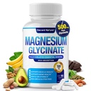 Magnesium Glycinat 500mg Magnesiumtillæg - Chelated for High Absorption & Bioavailability Support Sleep, Muscle, Bones, Cramps, Recovery & Energy, Vegan Non- GMO 90 Kapsler