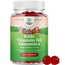 Tyggegummi D-vitamin til børn - lækker D-vitamin 1000 IE per servering - Toddlers immunsupport Gummies - bær tilsat smag for ben sundhed & muskler - Gelatine Free - 60 Tygge