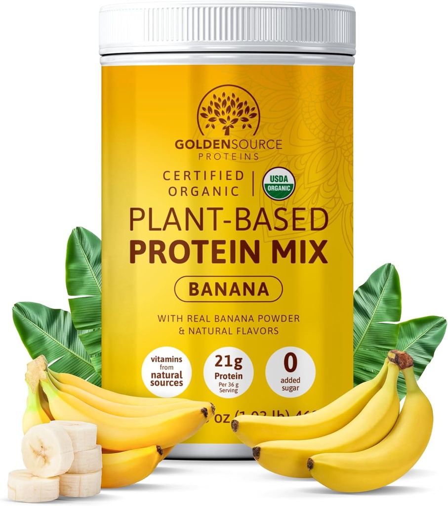 Banan - Plantebaseret proteinpulver, proteinmix, proteinpulver med vitaminer og mineraler, 20g protein, & Komplet Aminosyreprofil, Vegansk proteinpulver