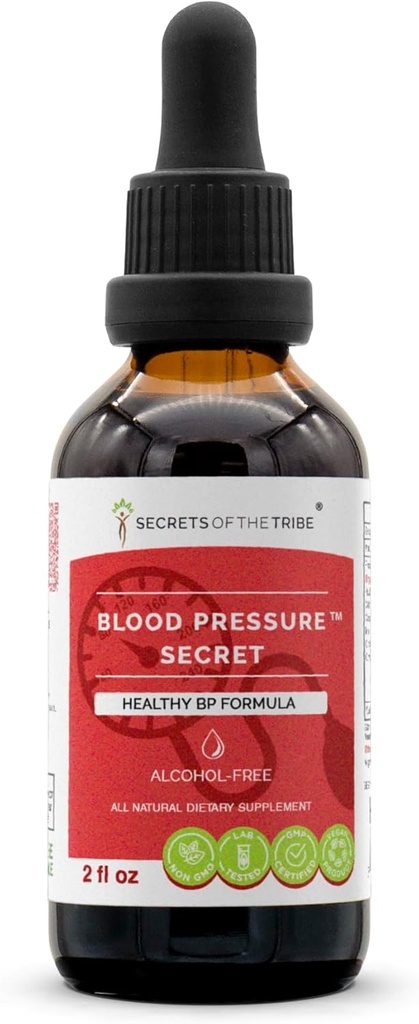 Hemmeligheder i Tribe - Blood Pressure Secret, sund cirkulation Formel, Herbal Supplement Blend Drops Alkohol- Free Liquid Extract (2 fl oz)