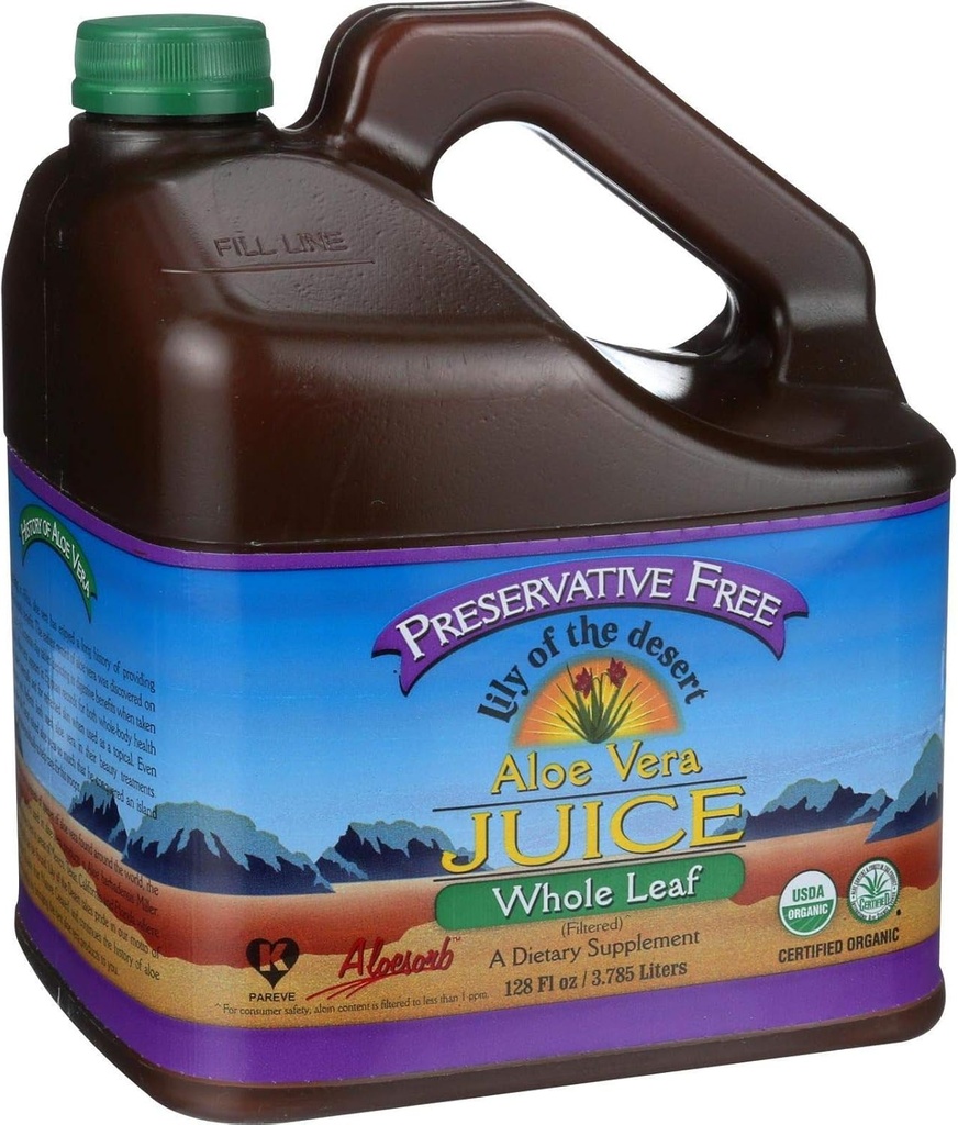 Lily af ørkenen Aloe Vera Gel, hele blade, filtreret, 1 Greve