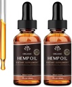 Hamp Oil - 2 pakker 800.000 Maksimal Styrke - Pure & CO2 Extract Drops - 100% Natural Organic, Vegan, Non- GMO,