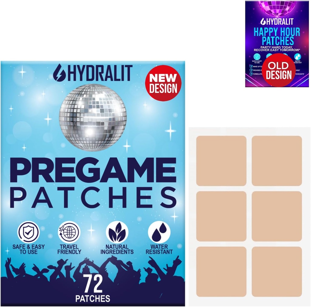 Happy Hour Hangover Patches Party Aid Hydration Drikning Relief Alkohol Inddrivelse Patch Langvarig Naturlig Formel Bedre Morgener Efter Nat Out Vågn op Refreshed Pregame 72 Pack