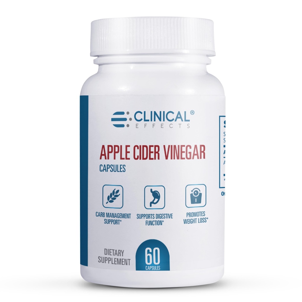 Kliniske effekter Apple Cider Vincipe- kapsler - 1300mg Pure Apple Cider Vincipe- kapsler til vægthåndtering, hjerte sundhed og energistøtte - 60 Veggie ACV piller - Made in USA