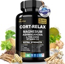 Super Calm Cortisol supplement med Magnesium Glycinate, Ashwagandha KSM- 66, L- Theanine, Phosphatidylserin, Ginkgo Biloba & Lions Mane for Calm, Fokus, Mental Klarhed, Afslapning, Sove, Energi