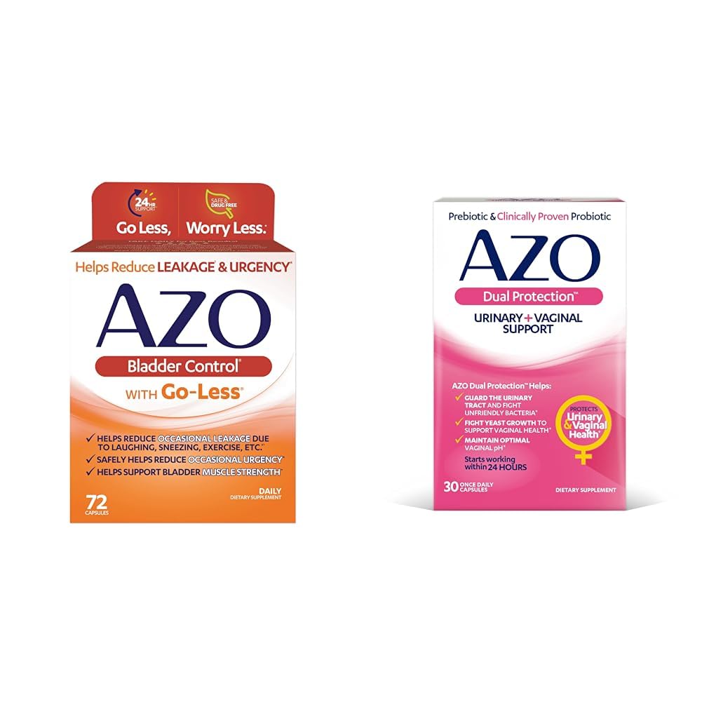 AZO Brege Control med Go- Mindre daglige tillæg; Hjælper med at reducere lejlighedsvis nødsituation & Dual Protection