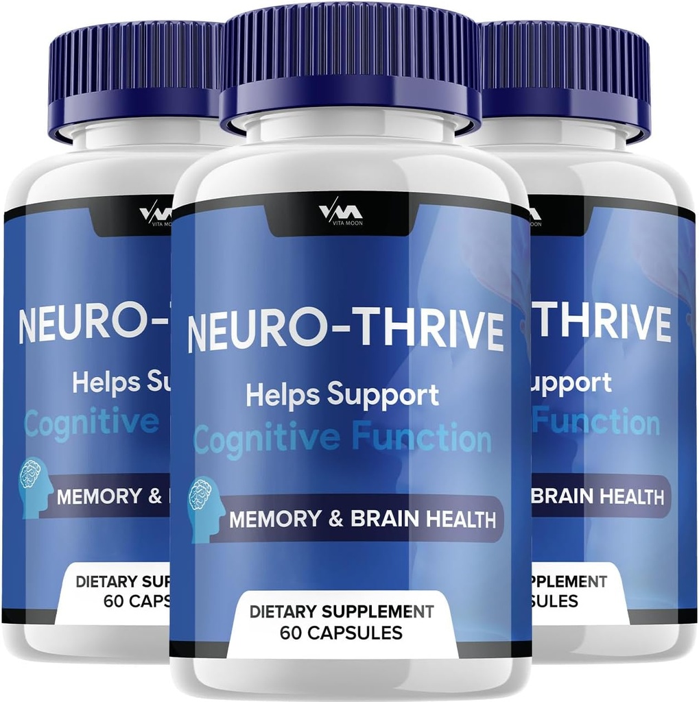 Neuro Thrive Brain Supplement Capsules – NeuroThrive Pills, Neuro Thrive Cognitive Support and Reviews, 180 Capsules