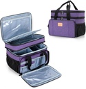 LUXJA 2 Layers Medicine Bag med Aftagelig Divider, Pil flaske Organizer Egnet til hjem eller rejse brug, Lilla