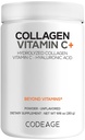 Codeage Collagen Peptides Powder + Vitamin C - 20g Grass-Fed Collagen Per Serving - Digestive Enzymes, Hyaluronic Acid, 18 Amino Acids - Hydrolyzed Collagen Protein - Non-GMO, Unflavored - 9.98 oz