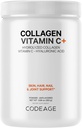 Codeage Collagen Peptides Powder + Vitamin C - 20g Grass-Fed Collagen Per Serving - Digestive Enzymes, Hyaluronic Acid, 18 Amino Acids - Hydrolyzed Collagen Protein - Non-GMO, Unflavored - 9.98 oz