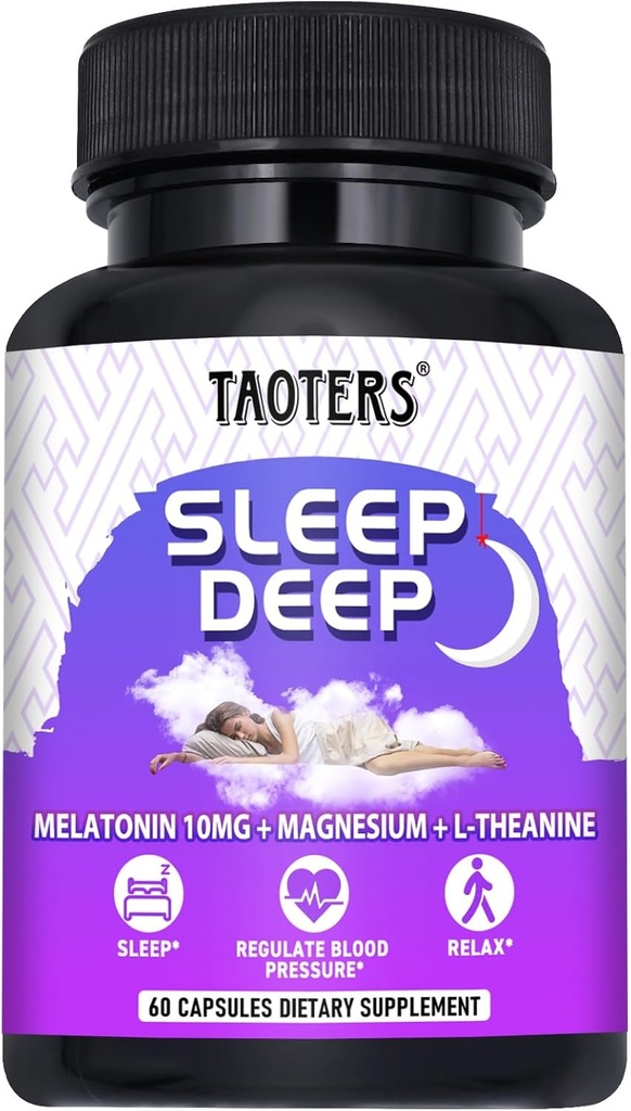 Melatonin 10mg med L- Theanin, Magnesium og mere sovende støtte til voksne