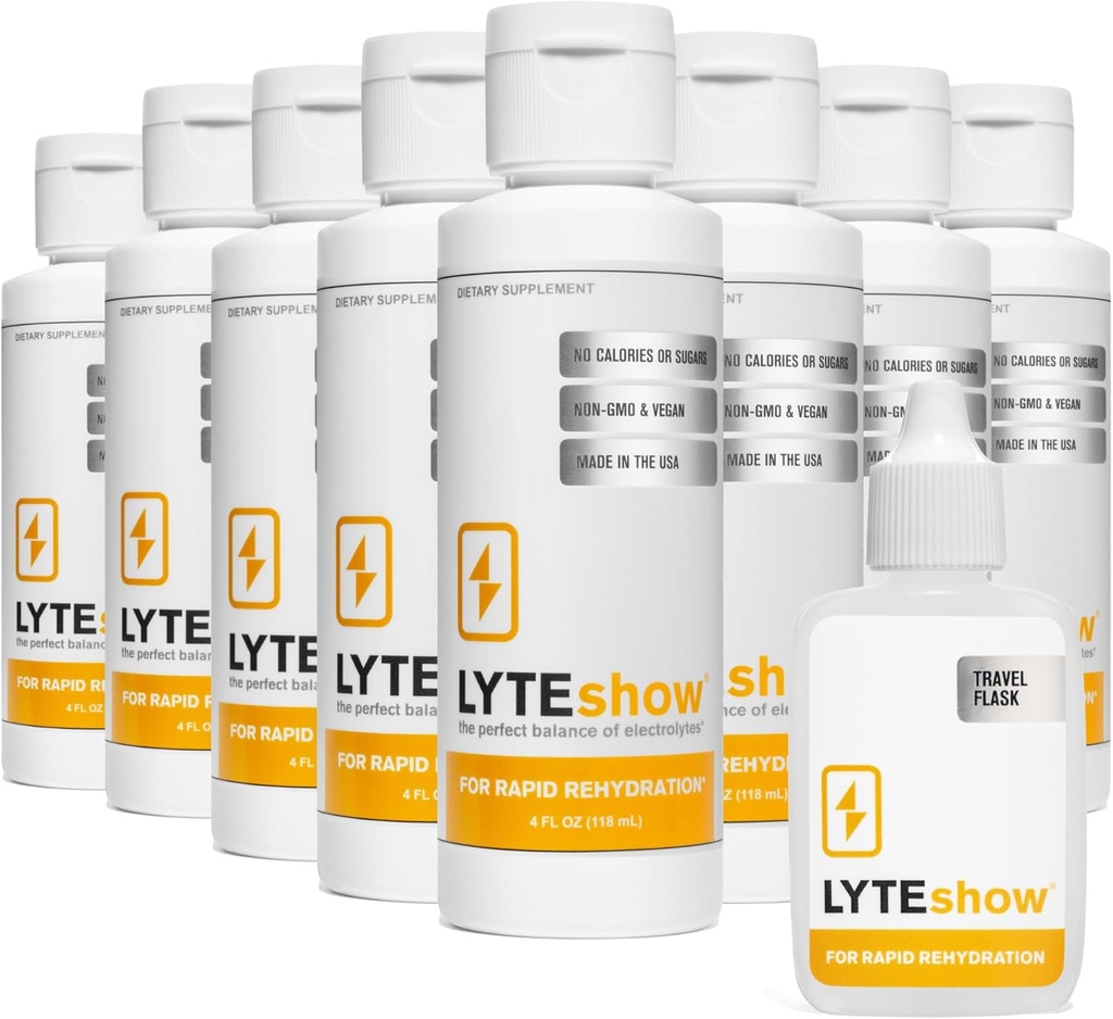 LyteLine Sugar- Free Electrolyte Supplement til hydrering - immunforsvar - pakke med 8, 320 Servere - Keto Friendly - Zink, Magnesium til hurtig rehydrering, træning, Muscle Recovery, Energy - Vegan