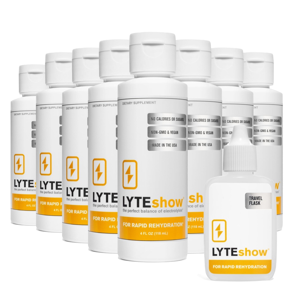 LyteLine Sugar- Free Electrolyte Supplement til hydrering - immunforsvar - pakke med 8, 320 Servere - Keto Friendly - Zink, Magnesium til hurtig rehydrering, træning, Muscle Recovery, Energy - Vegan