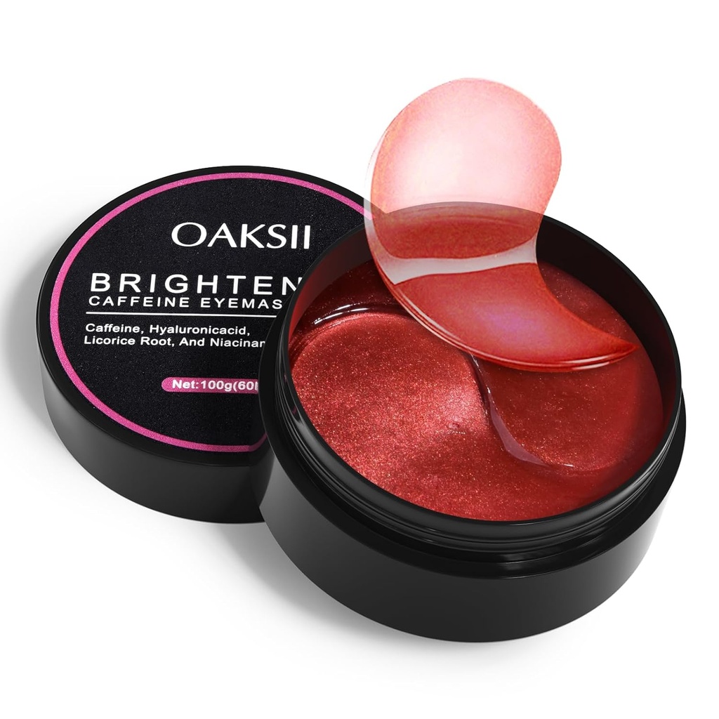 Koffein under øjet Masker, 60 Pcs Brightening Eye Patches for mørke cirkler og Puffiness med hyaluronsyre, Reducere mørke cirkler Eye Gel Pad