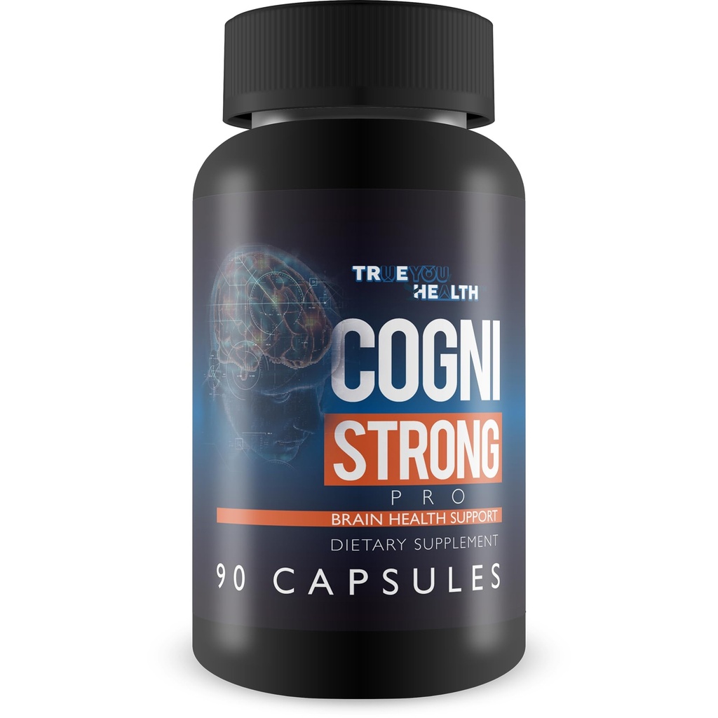 Cogni Strong Pro - Brain Health Support Supplement til hukommelse, fokus, Clarity, & Mood - Brain Health Kosttilskud til voksne med Ginseng, gurkemeje, grøn te, & D-vitamin - Nootrop Brain Booster