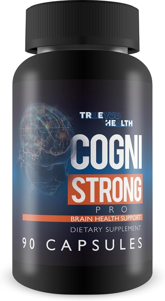 Cogni Strong Pro - Brain Health Support Supplement til hukommelse, fokus, Clarity, & Mood - Brain Health Kosttilskud til voksne med Ginseng, gurkemeje, grøn te, & D-vitamin - Nootrop Brain Booster