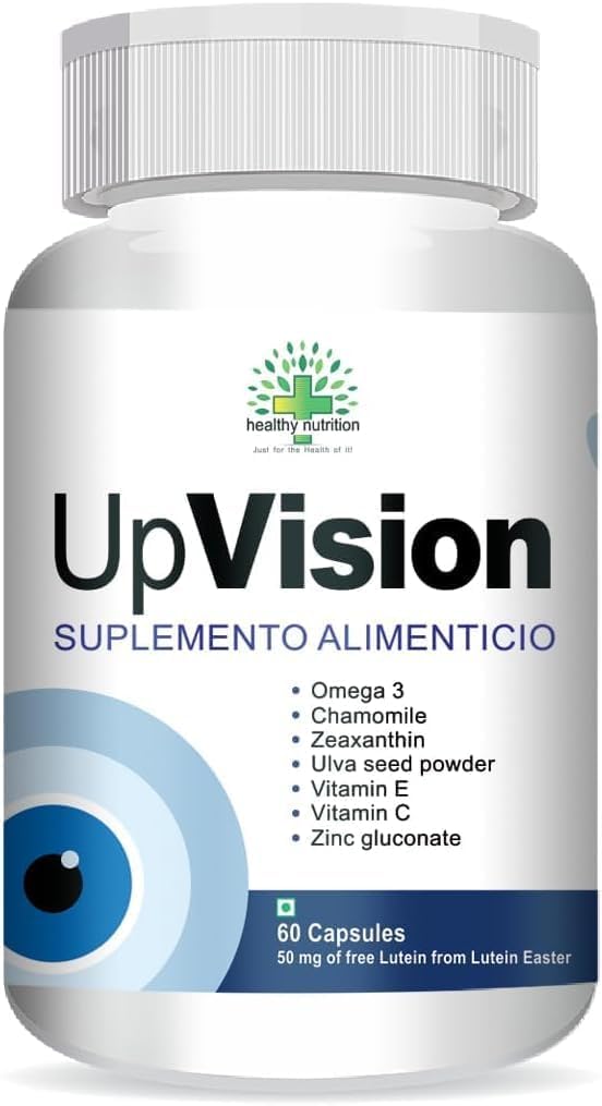 Generisk Upvision Eye Care Supplementnt for Eye Health med Omega-3, E-vitamin, VIT A, VIT C, Lutein, Zeaxanthin, VIT B2 Vegetar 60 Capsules- Pack of 1