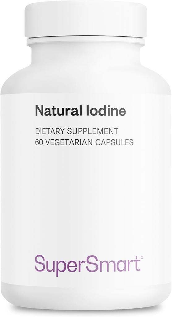 SuperSmart - Natural Jod 1000mg per dag (Patenteret & høj styrke) - Pure Sea Kelp Jod Supplement - 650ppm af jod Budd124; Non- GMO & Gluten Free - 60 vegetariske kapsler