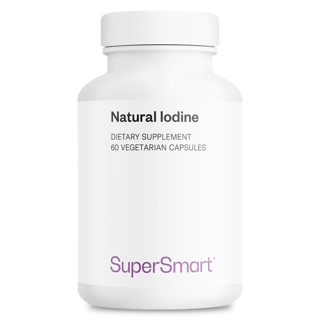 SuperSmart - Natural Jod 1000mg per dag (Patenteret & høj styrke) - Pure Sea Kelp Jod Supplement - 650ppm af jod Budd124; Non- GMO & Gluten Free - 60 vegetariske kapsler