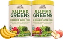 Country Farms Super Green Apple Banana Powder Smoothie, Organic Super Foods, USDA Organic Drink Mix, Frugter, Grøntsager, Svampe, Superfood Nutrition, 40 Servering, 2 Pack