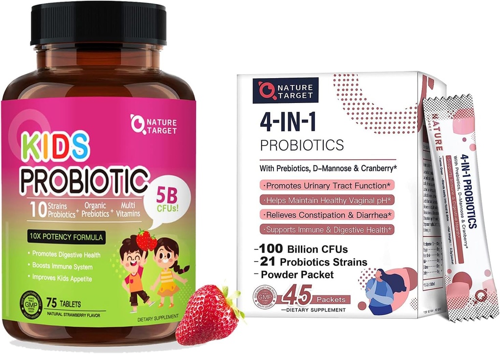 NATUR TARGET Probiotika - kvinder + børn Probiotisk Chewable