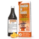 EMULSION DE ESCOCIA Cod Lever Oil, Orange Flavor, 6.5 fl oz (1 Pack) - Fiskeolie med vitaminer A, D, E, B1, Omega-3 for immun- og knoglesundhed, børn og voksne