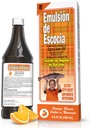 EMULSION DE ESCOCIA Cod Lever Oil, Orange Flavor, 6.5 fl oz (1 Pack) - Fiskeolie med vitaminer A, D, E, B1, Omega-3 for immun- og knoglesundhed, børn og voksne