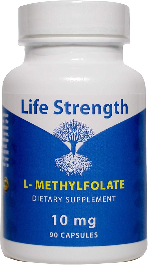 L- Methylfolat 10 MG, optimeret & højaktivt bioaktivt methylfolat, 5- MTHF supplement til mad og immunforsvar, Natural Diet supplement til energi, Non- GMO & gluten- fri, 90 kapsler