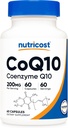 Nutricost CoQ10 200mg, 60 vegetariske kapsler, 60 Servering - Høj Absorption, Vegetarisk, Non- GMO, Coenzym Q10