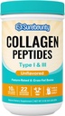 Collagen Peptider Powder, Type I & III, Grass- Fed Bovine Kilde, Unflavored, Opløser nemt, Hud, Hår, Negle & Muskelpleje, Paleo & Keto Friendly, 8oz