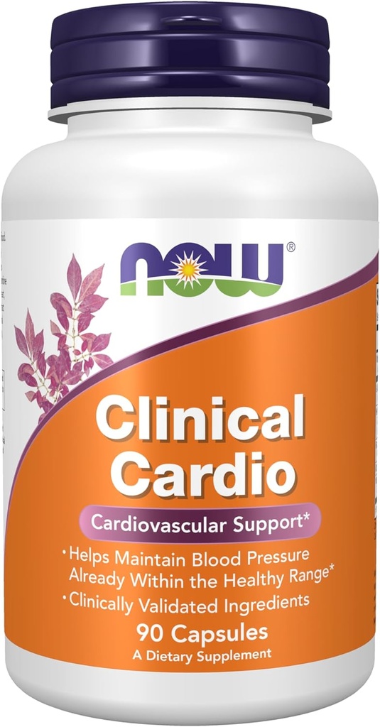Now Foods Supplements, Clinical Cardio, Cardiovaskulær Support *, Hjælper med at opretholde blodtryk allerede inden for det sunde område *, Klinisk validerede ingredienser, 90 Veg kapsler