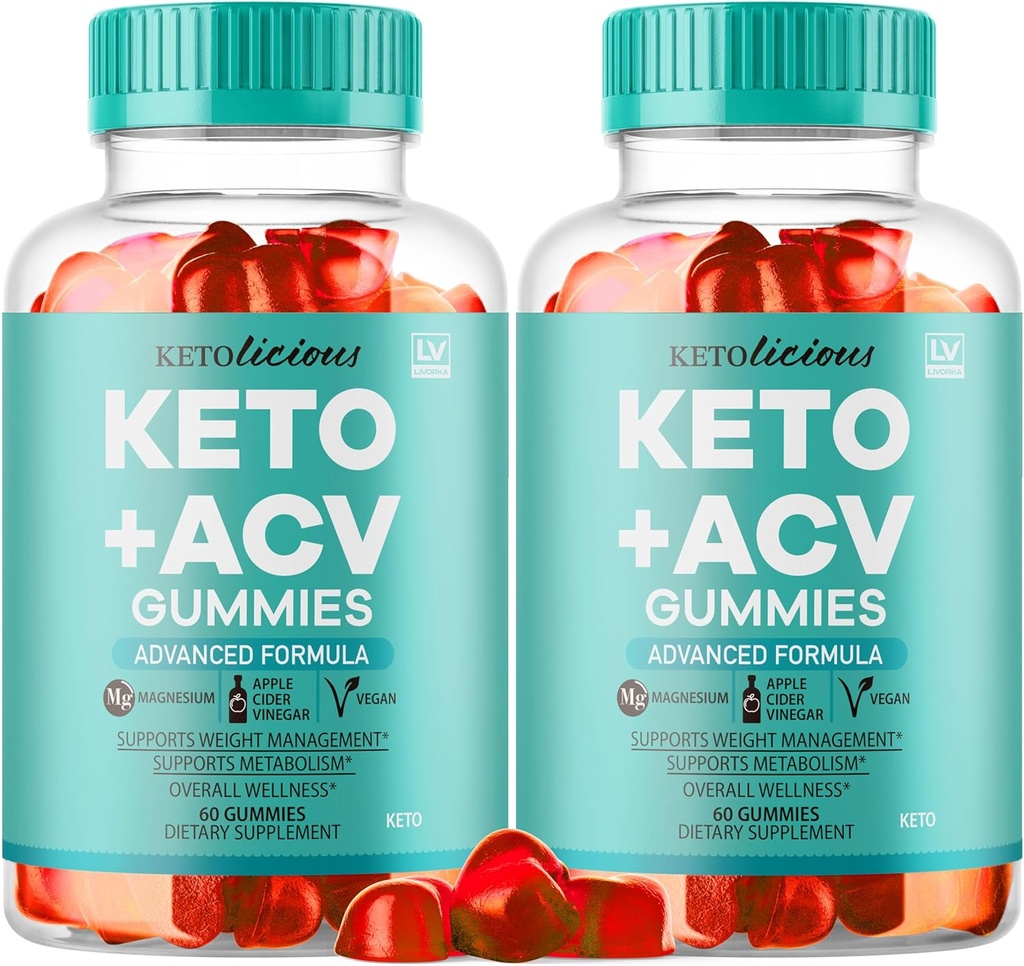 (2 Pack) Ketolicious Keto ACV Gummies, Ketolicious Gummys Advanced Formel 1050MG, All Natural Premium Plus Apple Cider Vincious Gummics Maximum Strength Gomitas Anmeldelser, 120 Gummies for 2 Months