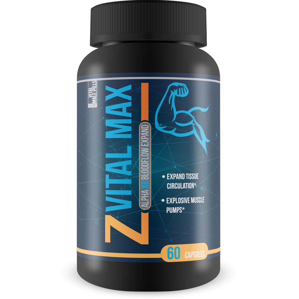Z Vital Max N02 - Alpha XR Blood Expand - Udvid Veiner og væv med øget blodgennemstrømning - Lavet med potent indkøbt L- Argentine en naturlig vasodialator - Great for præworkout eller præaktivitet
