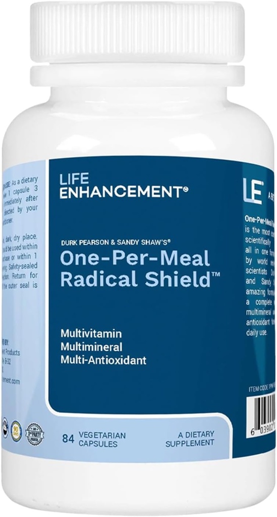 Life Enhancement One-Per-Meal Radical Shield - Multi-Antioxidant, Multivitamin and Multimineral Supplement - 84 Servings