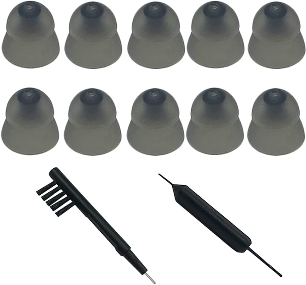 Smokey Hearing Aid Power Domes Close Domes Øre tips til ReSound Sure Fit Style RIT og Open Fit BTE hørelse forstærker med rengøringsværktøjer Børst Cleaner og Carry Case (Smokey, Medium)