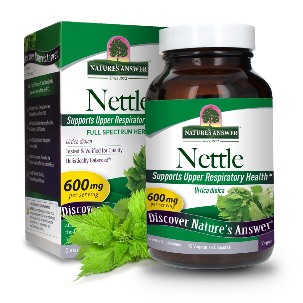 Naturens svar Nettle Leaf Vegan kapsler 90 Grev 124; Prostata support ekskl. 124; Natural Energy
