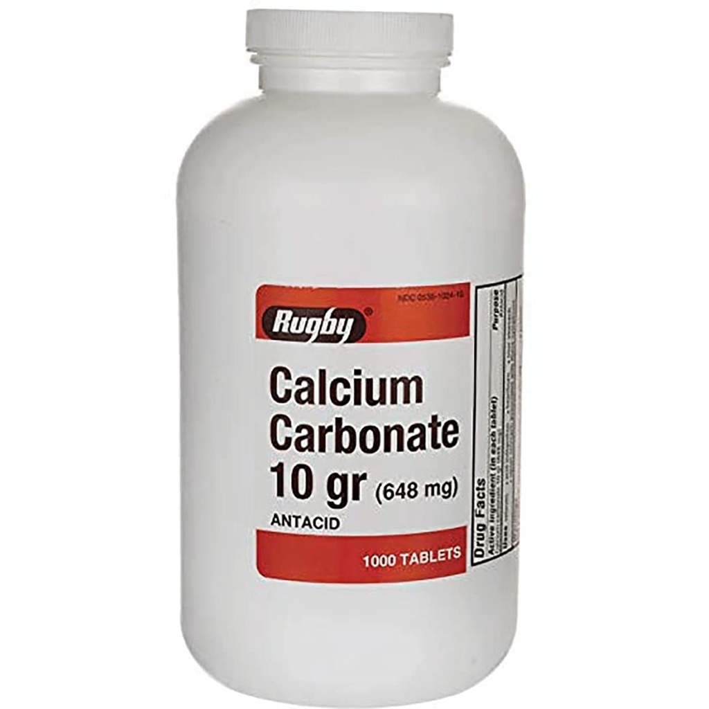 Calciumcarbonat 10 gr (648 mg) - Antacida - 1000 tabletter