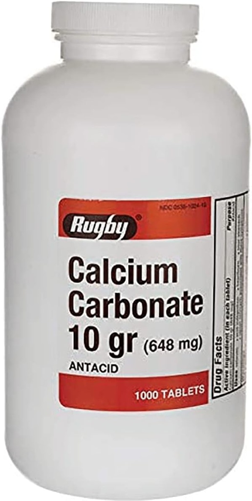 Calciumcarbonat 10 gr (648 mg) - Antacida - 1000 tabletter