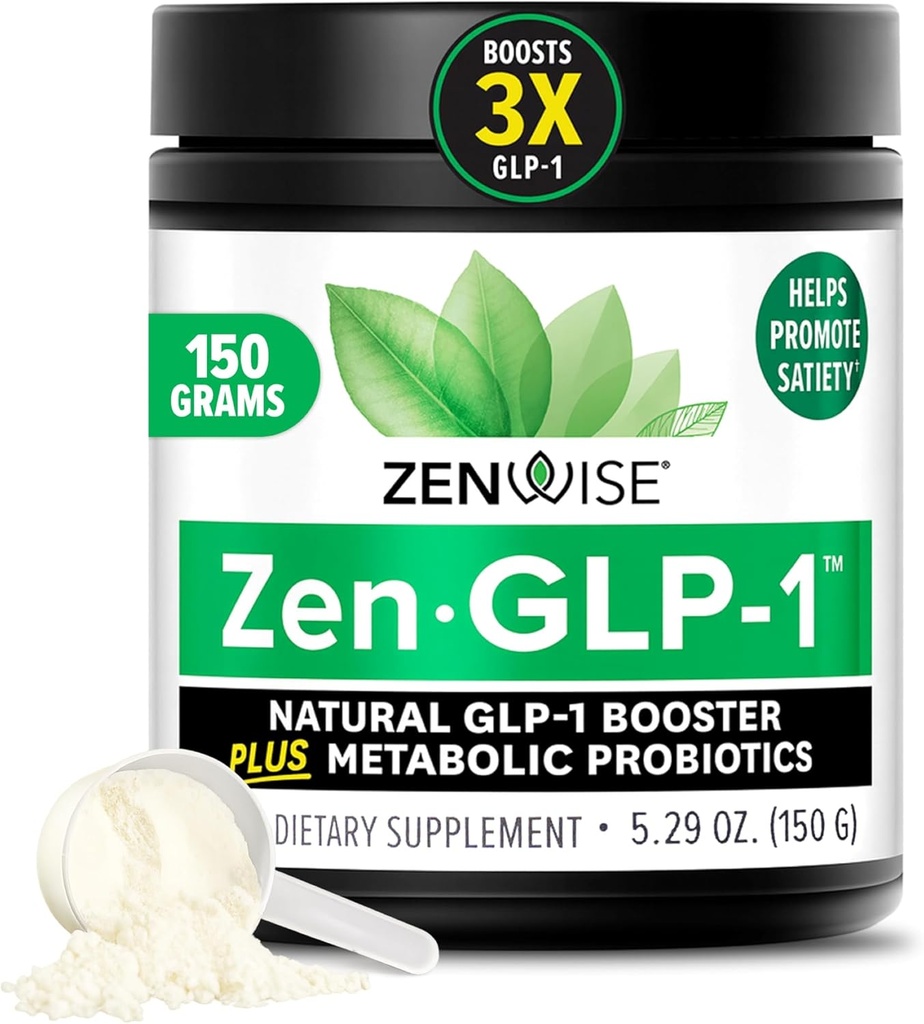 Zenwise Health ZenGLP-1, Natural GLP-1 med stofskifteprobiotika til at hjælpe med at kontrollere sult & Cravings og støtte fordøjelsessygdomme - GLP-1 Supplement Support til kvinder og mænd - 15-dages servering