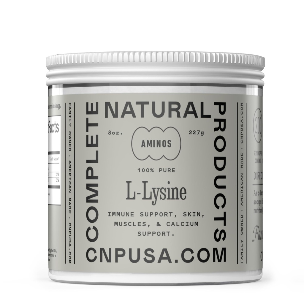 L- Lysin Powder Supplement - Bulk L- Lysin 8oz, 200 Servere