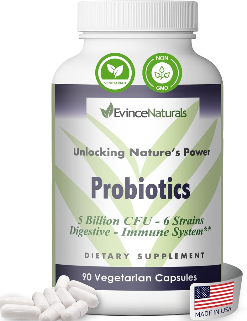 Probiotika og Prebiotika Supplement - 6 Strækninger af Intensive Regenerative Probiotika til Mænd og Kvinder 5 Millioner CFU - Bov, Inflammation, Immunitet, & fordøjelsesstøtte - fordøjelsestilskud, 90 Kapsler