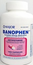 Major Banohpen - Komplet allergimedicin - Diphenhydramin HCI 25 Mg - Antihistamin - 1000 kapsler (1 pakke)