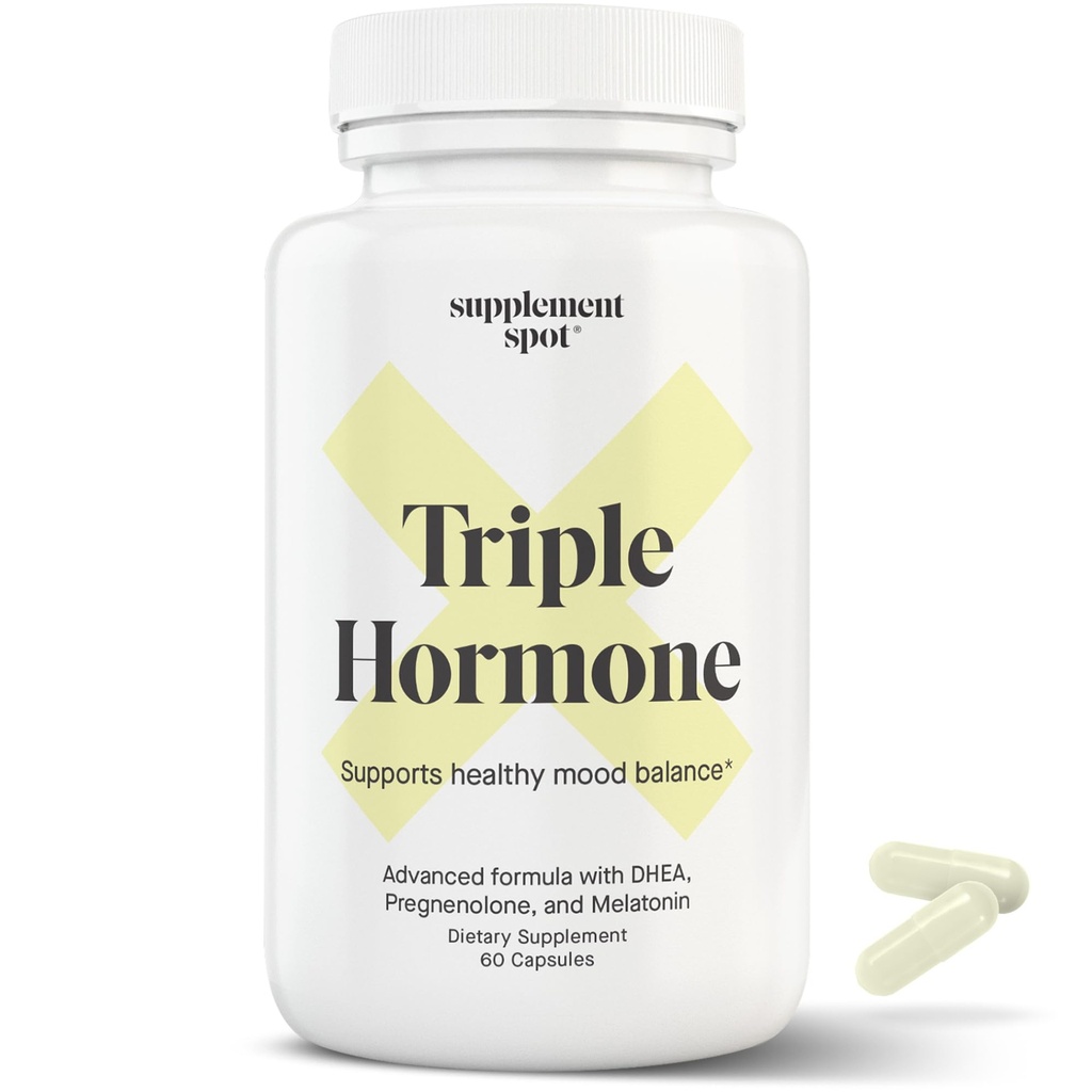 Natural Mood Balance Supplement w / Melatonin, DHEA & Graphenolon - Formuleret til at øge energi hos mænd og kvinder (60 kapsler)