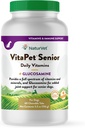 NaturVet - VitaPet Senior Daily Vitamin til Senior Hunde - Plus Glucosamin - Fuld Spektrum af Vitamin & Min - Forbedret med Glucosamin til Tilføjet fælles støtte - 60 tidsudgivelsestabletter