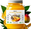 Sea Moss Gel med jorden Chia Frø, Sea Moss Gel Organic Raw - Natural Jod Kilde, Omega-3, Immun & fordøjelsesstøtte, Vegan Superfood, Mango Pineapple Flavor, Lavet i USA, 16 oz