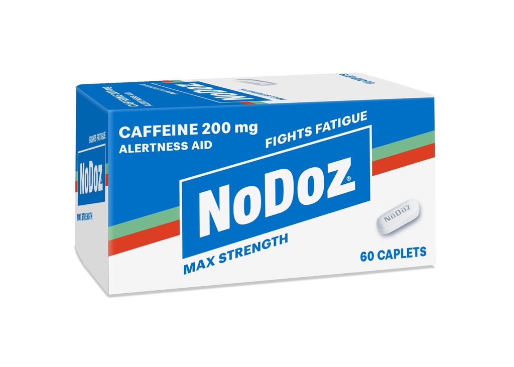 NoDoz 200mg Koffein piller Maksimal styrke, 60 kapsler i alt