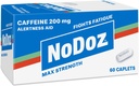 NoDoz 200mg Koffein piller Maksimal styrke, 60 kapsler i alt